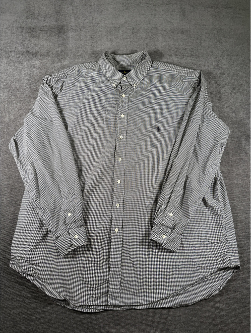 Ralph Lauren Men's 3XL Tall Black and White Check Button-Down Shirt